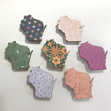 Load image into Gallery viewer, Wood WI Cutout magnet