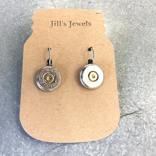 Bullet Earrings - silver w/gold colored center