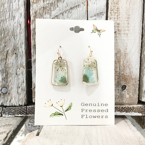 Earrings - pressed flowers