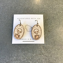 Load image into Gallery viewer, Wood Earrings - Day of the Dead/Halloween