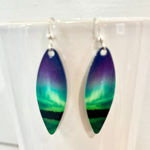 Earrings- Northern Lights (green, teardrop)