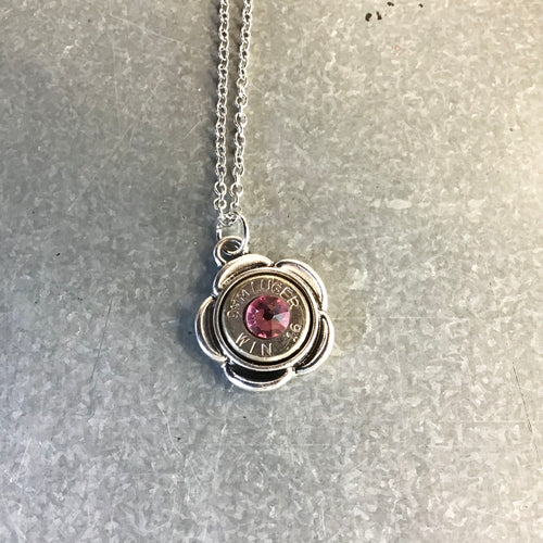 Bullet Necklace- Small Flower, pink