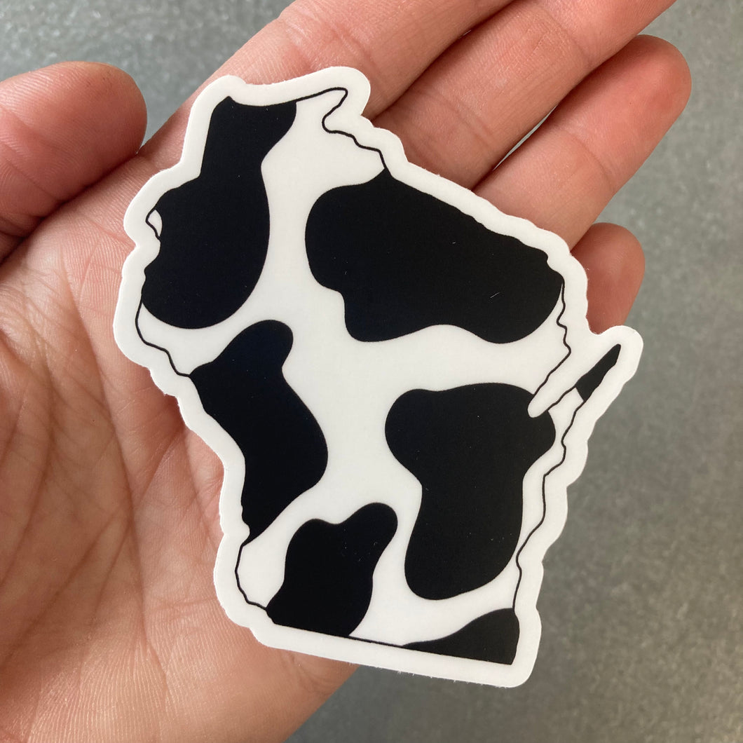 Sticker- Wisconsin (Cow Print)