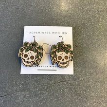 Load image into Gallery viewer, Wood Earrings - Day of the Dead/Halloween