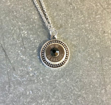 Load image into Gallery viewer, Bullet Necklace- circular black pendant