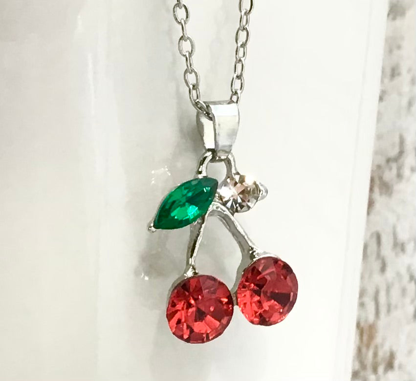 Necklace - Red Cherries