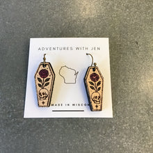 Load image into Gallery viewer, Wood Earrings - Day of the Dead/Halloween