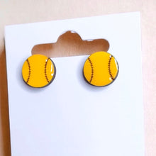 Load image into Gallery viewer, Earring Stud- Softball Mo