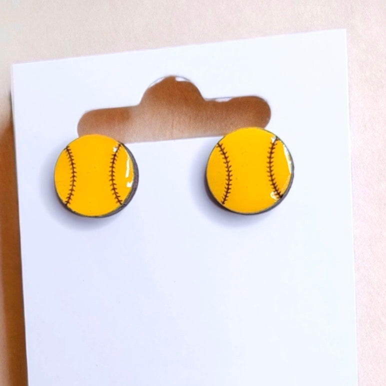 Earring Stud- Softball Mo