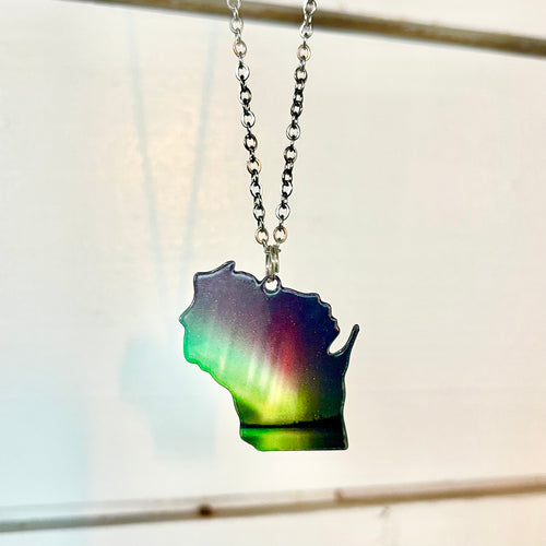 Necklace- WI Northern Lights (rainbow)