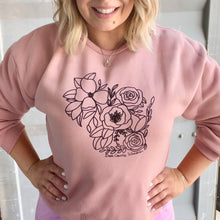 Load image into Gallery viewer, Sweatshirt- Floral Wisconsin (dusty rose)