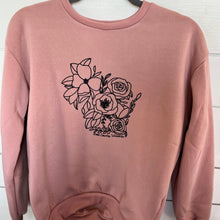 Load image into Gallery viewer, Sweatshirt- Floral Wisconsin (dusty rose)