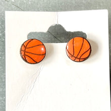 Load image into Gallery viewer, Earring Stud- Basketball