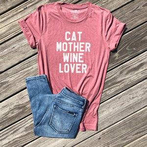 Shirt- Cat Mother, Wine Lover