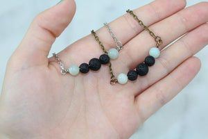 Diffusing Necklace- Light Blue Beads