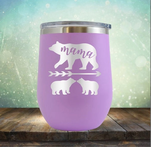 Wine Tumbler, Engraved Cup- Mama Bear