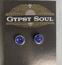 Load image into Gallery viewer, GS- Geode Studs, Blue &amp; Silver