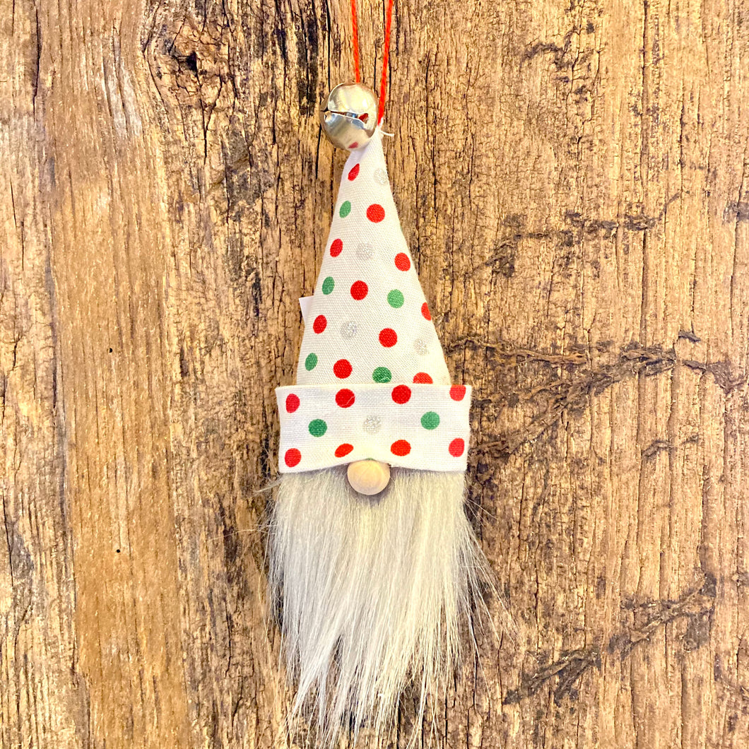 Fuzzy Beard Ornament- Polka Dots