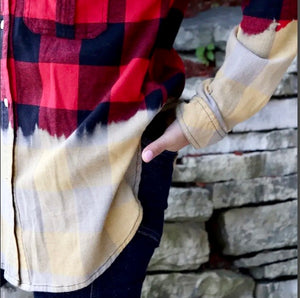 Plaid Bleached Flannel Shirt (womans)