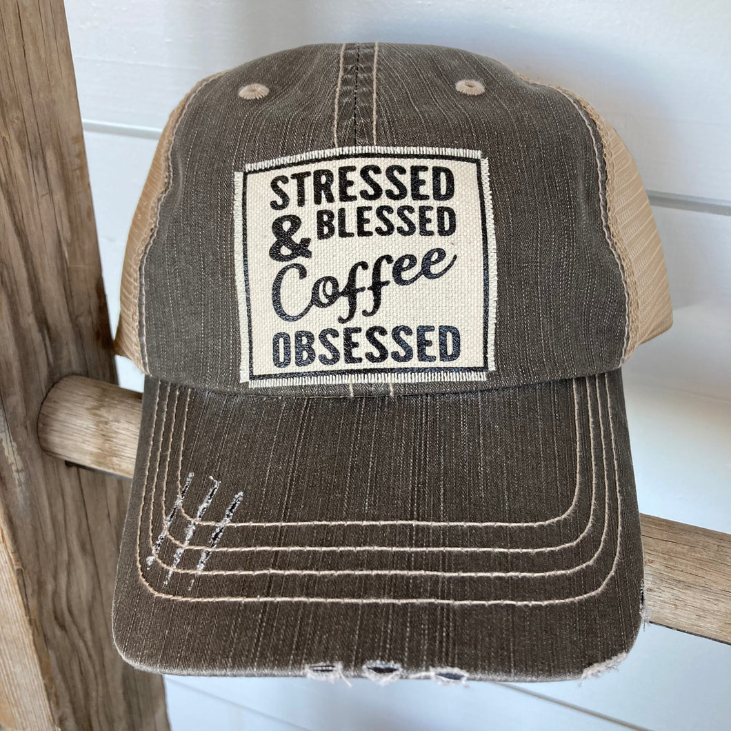 Hat- Stressed, Blessed, Coffee