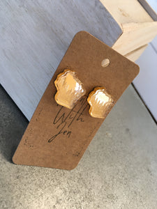 Earring Stud, Acrylic - Wisconsin