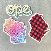 Load image into Gallery viewer, Sticker- WI, Buffalo Plaid