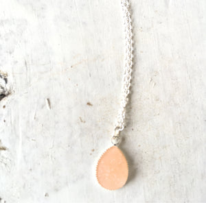 Necklace Peach Druzy