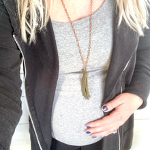 Load image into Gallery viewer, Necklace- Leather Tassel, Black