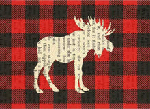 Load image into Gallery viewer, Plaid Moose Printed on Book Page (8x10)