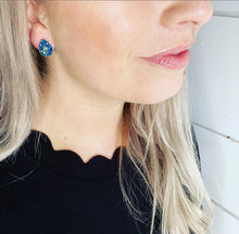 Load image into Gallery viewer, GS- Geode Teardrop Studs, Peacock