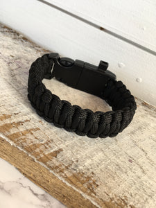 Paracord Survival Bracelet - Black