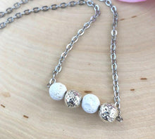 Load image into Gallery viewer, Diffusing Necklace- White &amp; Silver