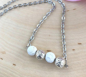 Diffusing Necklace- White & Silver