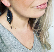 Load image into Gallery viewer, GS- Metallic Gray Leather Earrings