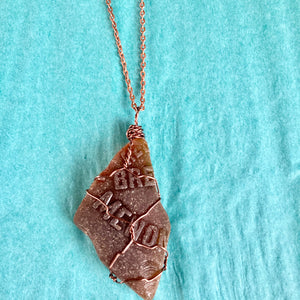 GS-Beach Glass Necklace, Brown