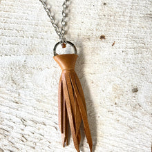 Load image into Gallery viewer, Necklace- Leather Tassel, Tan