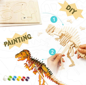3D Wood Puzzle Paint Kit- Dinosaur