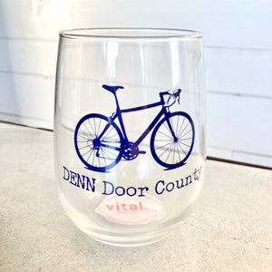 DENN Bicycle Wine Glass- Navy