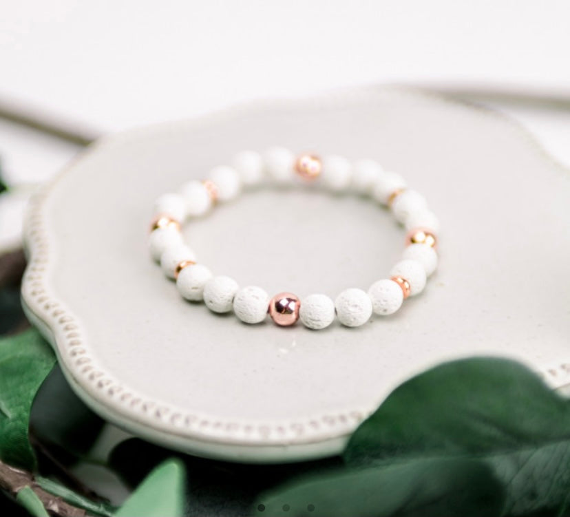 Diffusing Bracelet - White & Rose Gold