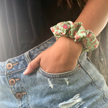 Load image into Gallery viewer, Scrunchie - Pink and Mint Floral