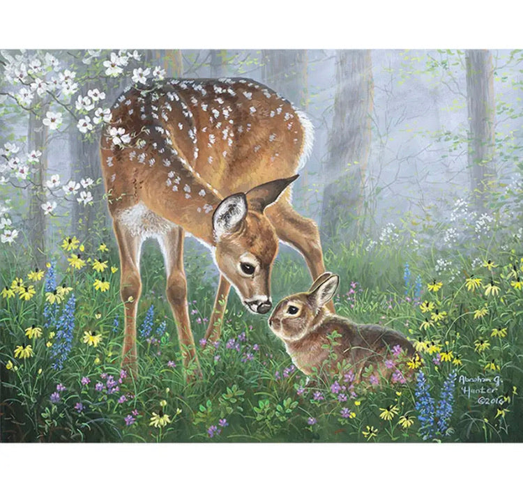 Paint By Number Kit- Deer & Bunny