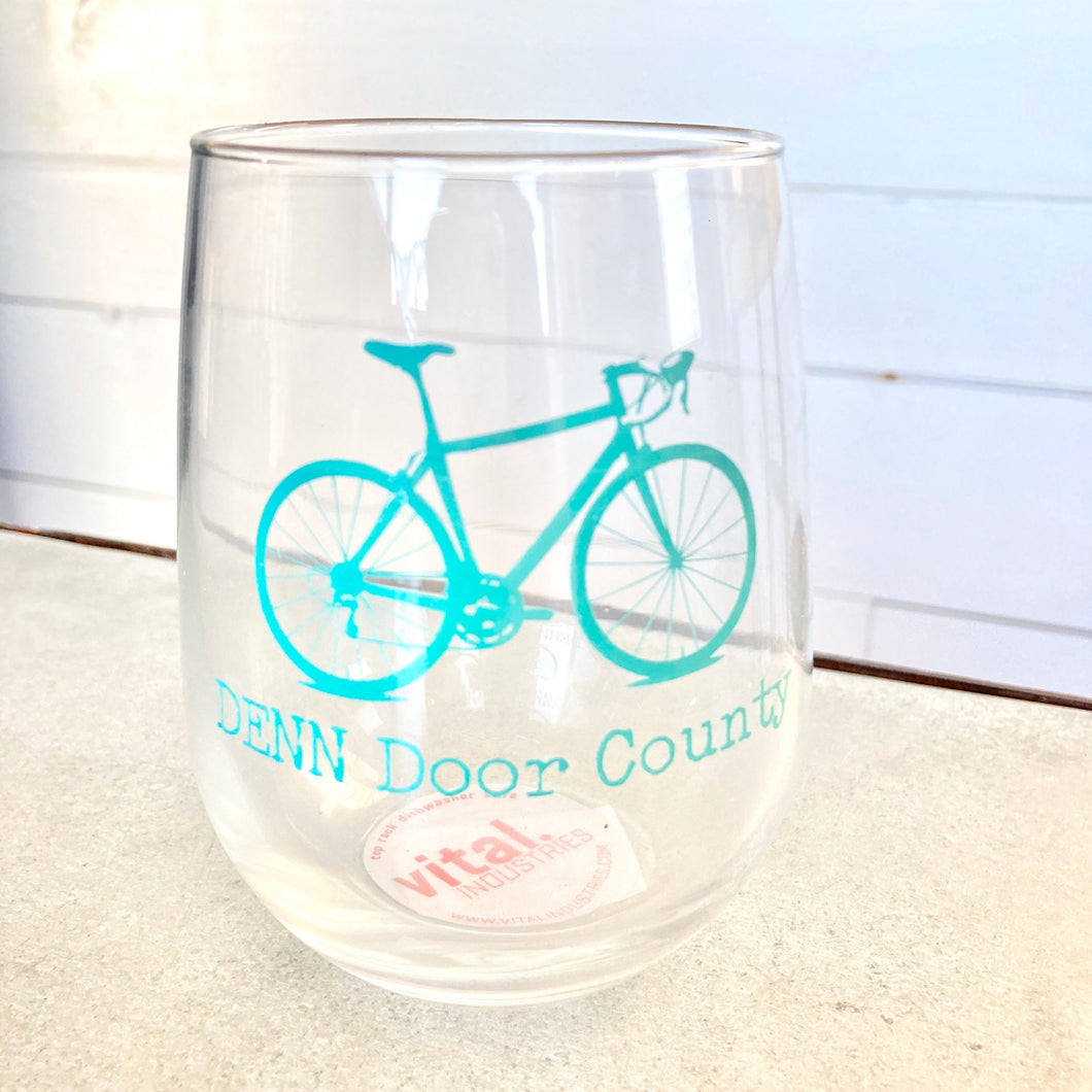 DENN Bicycle Wine Glass- Aqua
