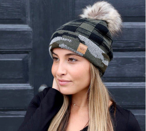 Beanie Hat- Camo & Plaid