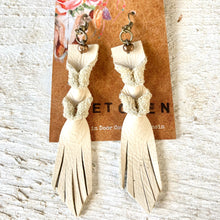 Load image into Gallery viewer, Earring- Leather Dangle, Cream