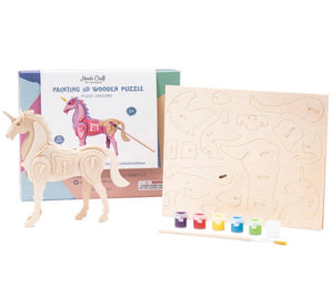 3D Wood Puzzle Paint Kit- Unicorn