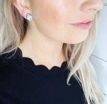 Load image into Gallery viewer, GS- Geode Teardrop Studs, Brown
