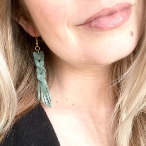 Earring- Leather Dangle, Black