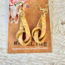 Load image into Gallery viewer, Earring- Leather Knot, Mustard
