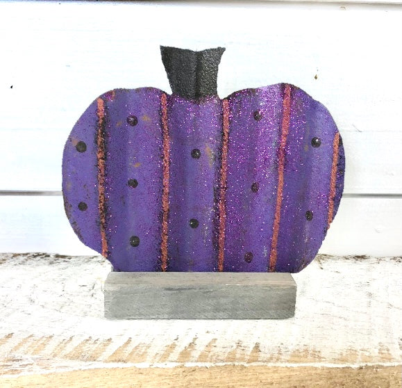 Small Tin Pumpkin - Purple