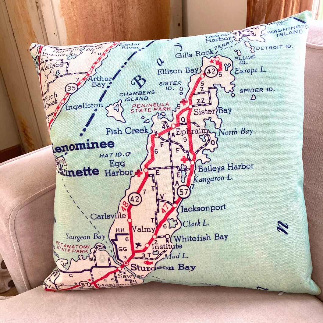 Pillow- DoorCounty Map